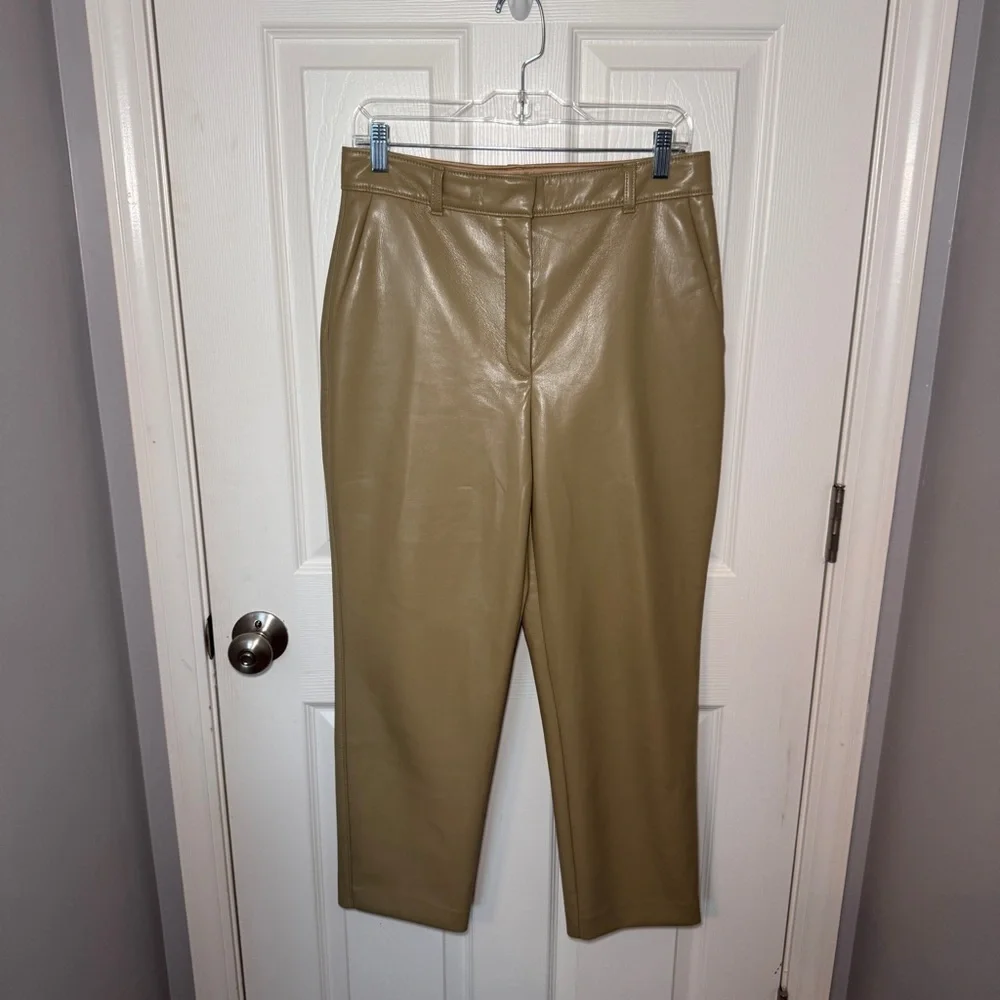 Aritzia Babaton Command Cropped Vegan Leather Straight Leg Pant - Picture 1 of 15
